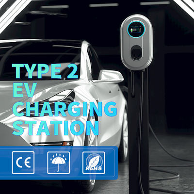 le Type2 de station de charge de voiture électrique de Wallbox 3Phase 22.08KW de chargeur de 32A EV câblent 5m avec l'écran d'affichage à cristaux liquides